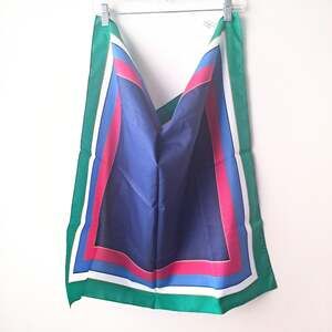 Water Repellent Multicolored Scarf Navy, Pink & Ivory Border Stripes